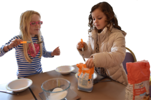 Children making cakes